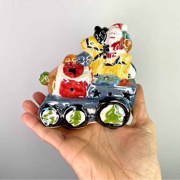 Handmade Ceramic Christmas Santa Led Night Light - Picture 1 of 7